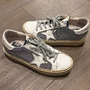 Golden Goose Silver and White Women's Sneakers